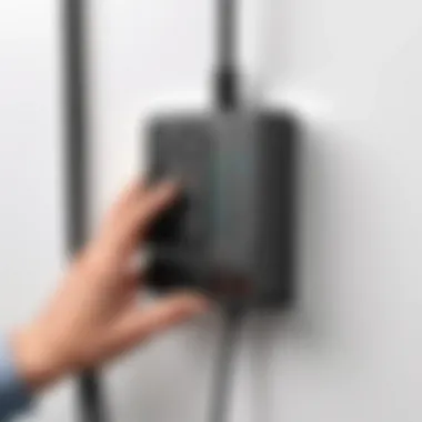 Installing Your Surge Protector Illustration of surge protector installation process