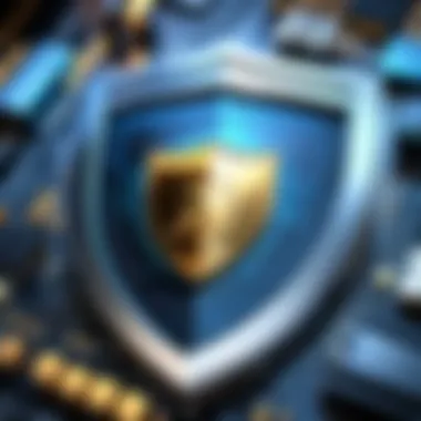 The Shield of Digital Security Shield protecting digital data