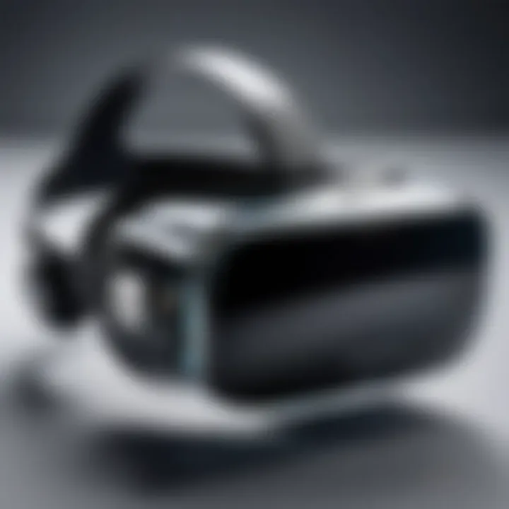 A close-up view of a cutting-edge VR headset showcasing its sleek design.