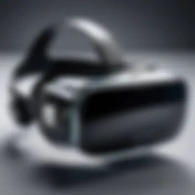Cutting-Edge VR Headset A close-up view of a cutting-edge VR headset showcasing its sleek design.