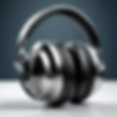 Close-up of noise cancellation technology in headphones
