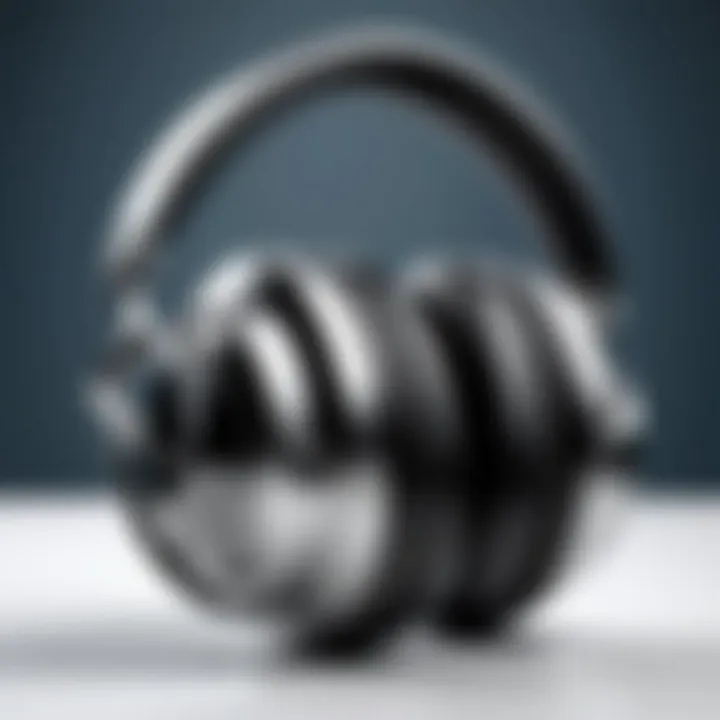 Close-up of noise cancellation technology in headphones
