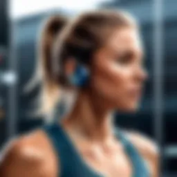 Bluetooth sport earbuds in action during a workout