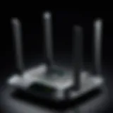Detailed architecture of a TP-Link tri-band router showcasing multiple bands
