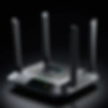 Detailed architecture of a TP-Link tri-band router showcasing multiple bands