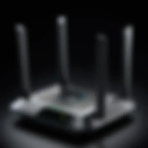 Detailed architecture of a TP-Link tri-band router showcasing multiple bands