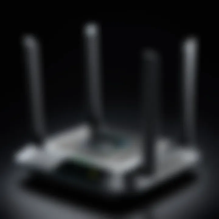 Detailed architecture of a TP-Link tri-band router showcasing multiple bands