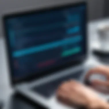 Utilizing Diagnostic Software for Troubleshooting User running a diagnostic software on a laptop