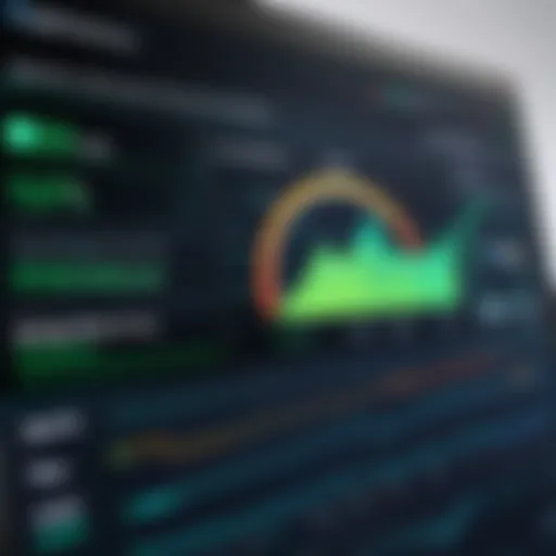 Graphical representation of application performance metrics.