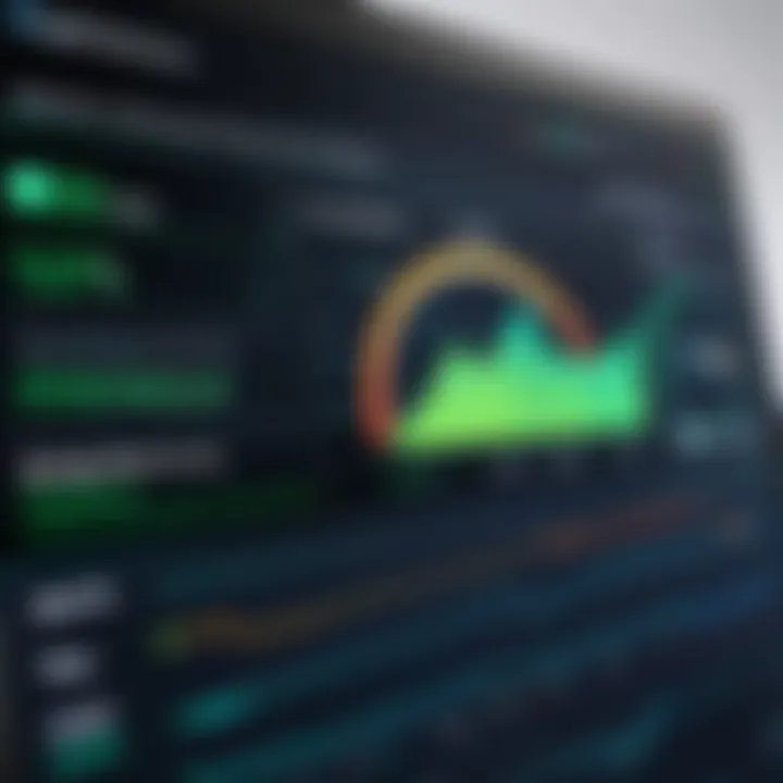 Graphical representation of application performance metrics.