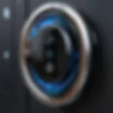 Close-up view of a Bluetooth latch lock mechanism showcasing its intricate design