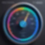Visual representation of internet speed testing