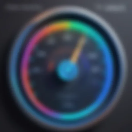 Visual representation of internet speed testing