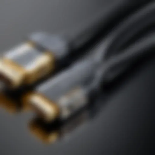 High-quality HDMI cable showcasing its robust connectors and shielding