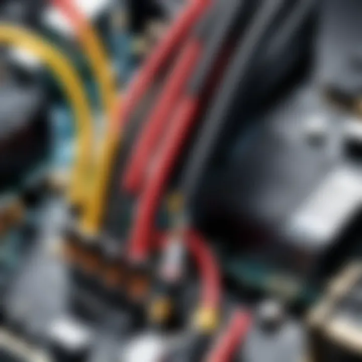 Power Supply Cables Overview Power supply cables connecting to a motherboard