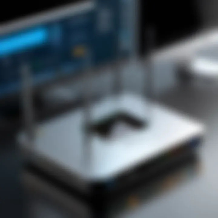 Security features for remote access routers showcased in a visual format.