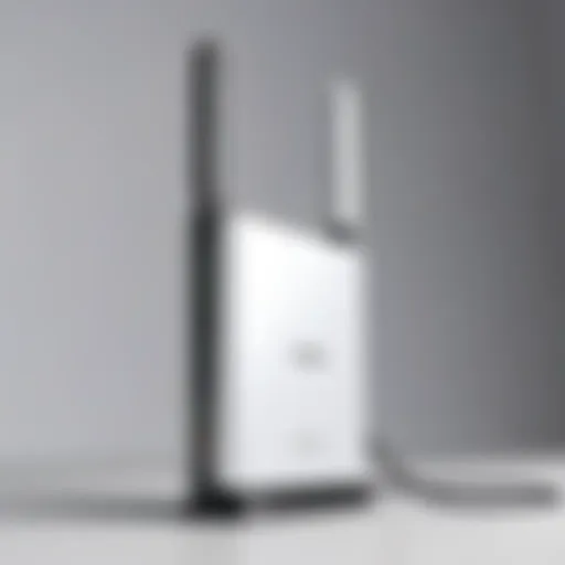 Detailed view of a cell phone signal booster device