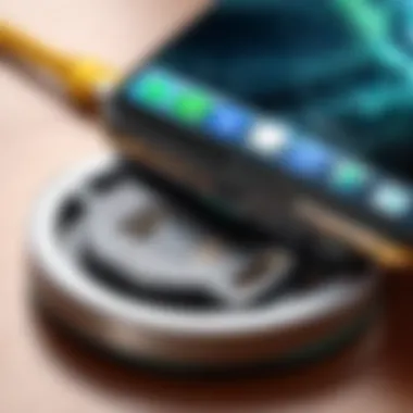 Charging Port Condition Close-up of a smartphone charging port showing dust and debris