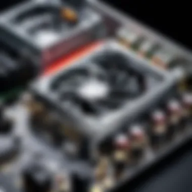 Computer setup showcasing graphics card installation