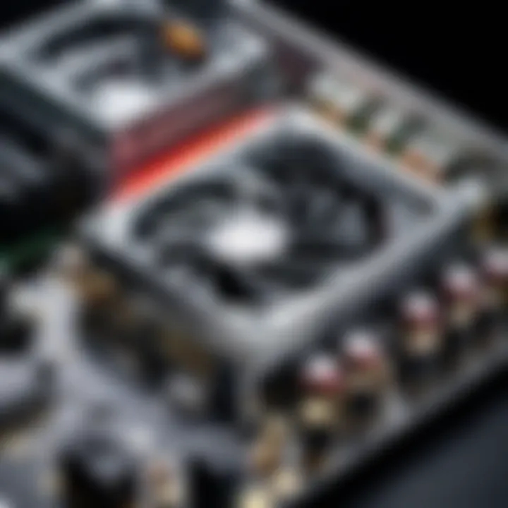Computer setup showcasing graphics card installation