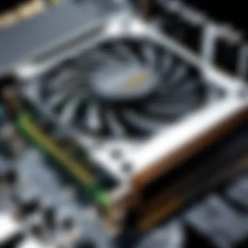 Detailed view of a high-performance graphics card