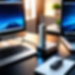 High-performance USB WiFi extender showcased in a modern workspace