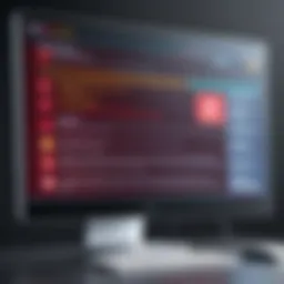 Illustration of a computer screen with warning alerts