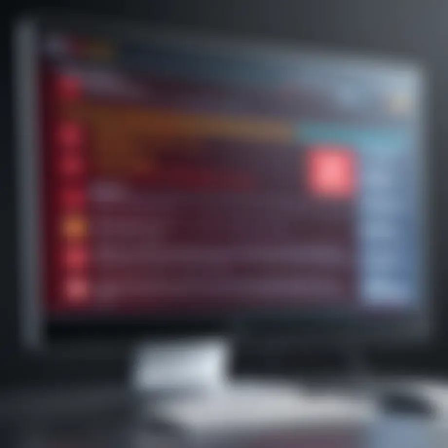 Illustration of a computer screen with warning alerts