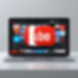 Illustration of YouTube interface with adblocker overlay